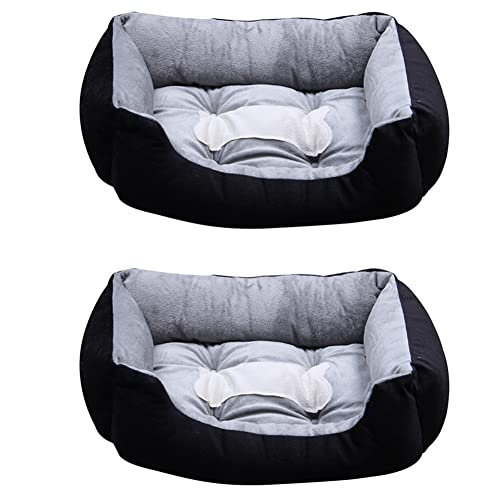 Abledance 2X Extra Große Luxus Waschbar Haustier Hund Welpe Katze Bett Kissen Weiche Matte WäRmer Korb Farbe: Schwarz Größe: XXS von Abledance