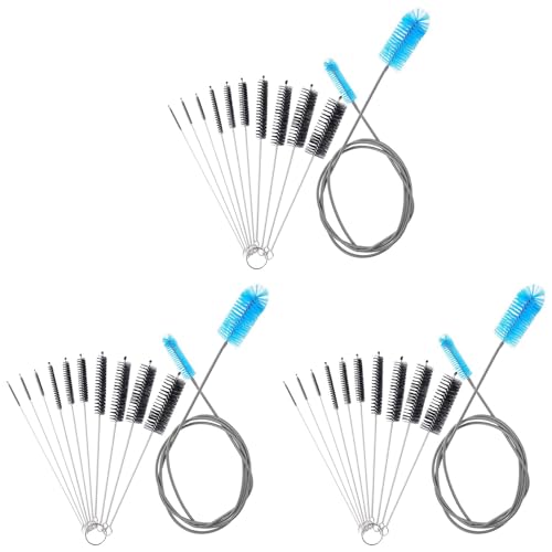 Abledance 3X Aquarium Filter BüRsten Set, Flexibler Doppel End Borsten Rohr Reiniger mit Langer Reinigungs BüRste Aus Edelstahl von Abledance