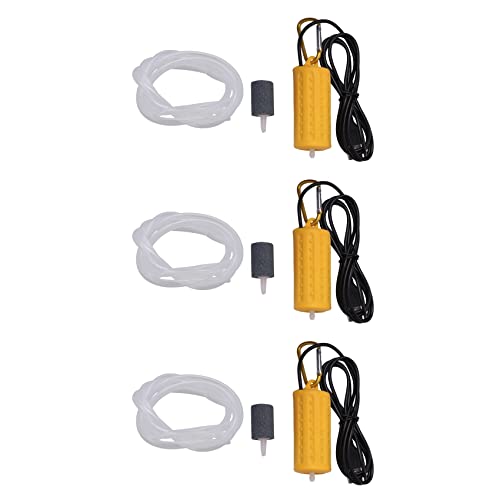 Abledance 3X USB Mini BelüFtungspumpe Luftpumpe Aquarium BelüFter Ultra Leise Mini Fisch Tank Zum Angeln Sauerstoffpumpe —— Gelb von Abledance