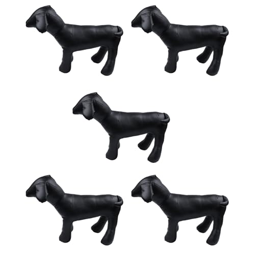 Abledance 5X Leder Hund Schaufensterpuppen Stehend Stellung Hund Modelle Spielzeug Haustier Tier Geschaeft Schaufensterpuppe Schwarz M von Abledance