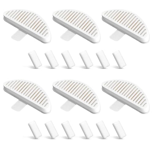 Abledance Katzenbrunnenfilter, 6Er-Pack Ersatzfilter und 12Er-Pack Ersatzfilterschwämme für 67Oz/2L Automatischen Haustierbrunnen von Abledance