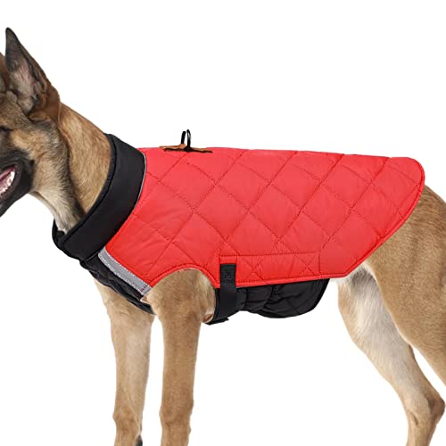 Abonda Hundemantel, Hundejacken, Reflektierende Verstellbare Hundejacke Hund Wintermantel mit Schnalle Fleece Rollkragen Hundejacke Kaltes Wetter Weic von Abonda