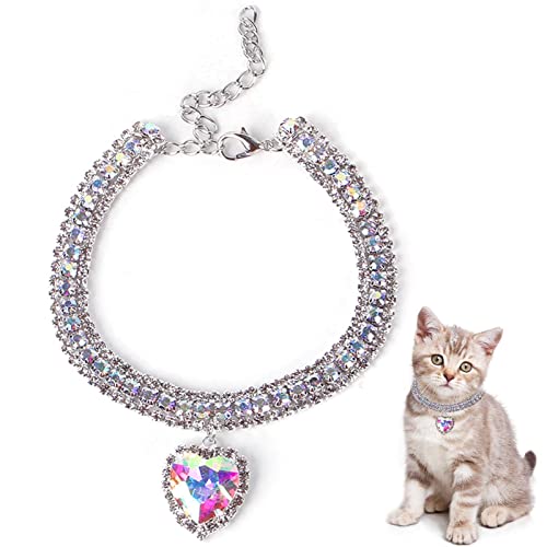 Abonda Katzenhalsband, herzförmige Hundehalskette, Katzenschmuck für kleine, mittelgroße und große Katzen, Kätzchen, für Freunde, Nachbarn, Eltern und Hundeliebhaber von Abonda