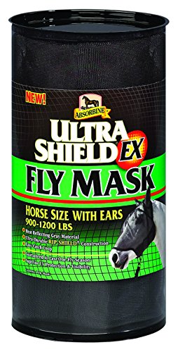 W.F. YOUNG Ultrashield Ex Fliegenmaske mit Ohren, Schwarz von Absorbine