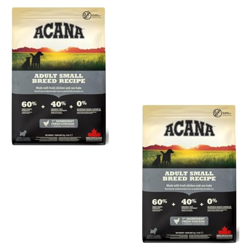 Acana Adult Small Breed Recipe | Doppelpack | 2 x 340 g | Trockenfutter für ausgewachsene Hunde Kleiner Rassen | Enthält frisches Hühnerfleisch, Flunder aus Wildfang und Eiern von Acana