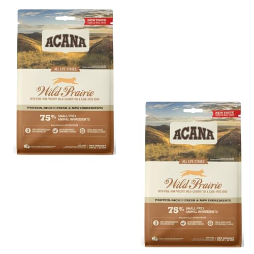 Acana Wild Prairie | Doppelpack | 2 x 340 g | Trockenfuttermittel für Katzen Aller Rassen & Lebensphasen | Enthält viele tierische Proteine aus Huhn, Truthahn und Süßwasserfisch von Acana