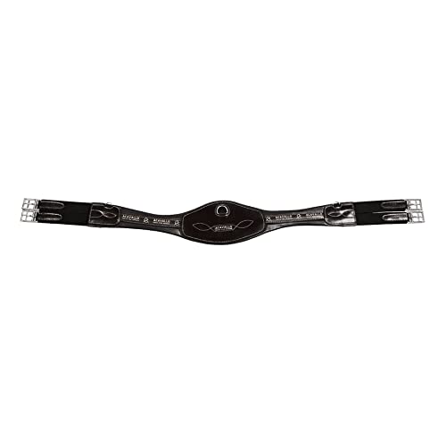 Acavallo Anatomischer Langgurt Kalbsleder + Nylon, Farbe:schwarz, Länge:125 von Acavallo