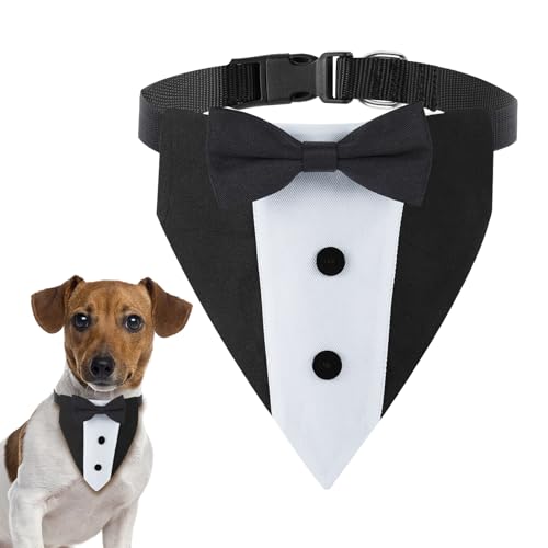 Hundesmoking-Anzug, Hundehalstuch, Hochzeit, Bandana, Schwarz, Größe L von AccEncyc