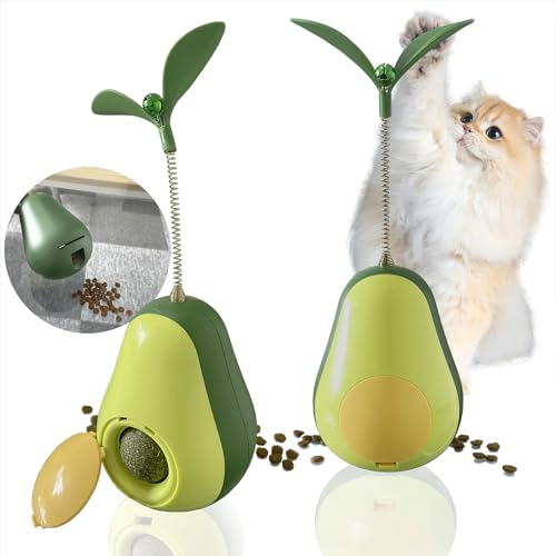 Cat Catnip Toys Tumbler Interactive Cat Toys for Indoor Cats, Avocado Cat Puzzle Feeder, Funny Kitten Treats von AcceLeah