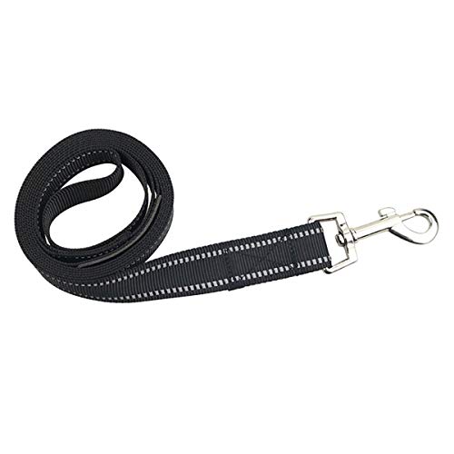 Accod Tragbare Hundeleine, Trainingsseil für Hunde, Nachtreflektion, Hundetraining, Spazierengehen, Laufleine mit eng gewebtem Nylon für kleine, mittelgroße und große Hunde, 2 m lang, Schwarz von Accod