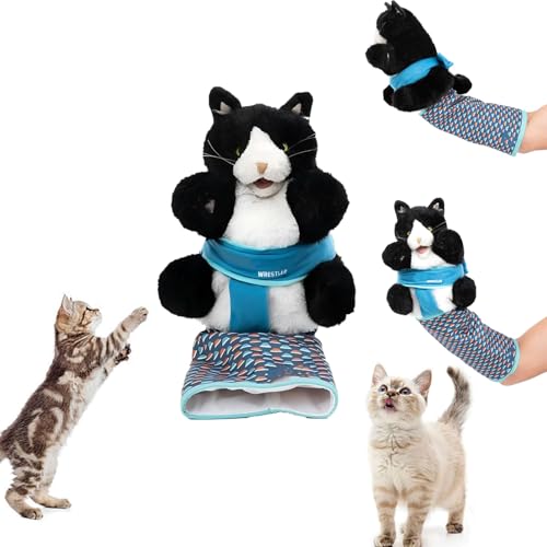 Cats Puppet Wrestler,Cat Wrestling Hand Puppet,Cats Hand Puppets Plush Animal Toys,Interactive Hand Puppet with Tough Padding for Cats Pet Training (1Piece) von Accrue