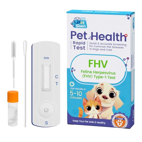 Accufast Gesundheitstestkit für Haustiere – (FHV) Test auf Felines Herpesvirus Typ 1 – 9 Krankheitstests für Hunde und Katzen | Schnelle, genaue Erkennung häufiger Haustierkrankheiten von Accufast