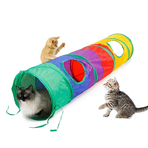 ACE ONE Katze Tunnel Pet Tube klappbar Play Spielzeug Indoor Outdoor Kitty Puppy Spielzeug für Puzzle Ausübung Verstecken Training und Running mit Fun Ball und zwei Peek Loch von Ace one