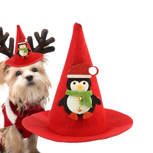 Aceirropy Hunde-Weihnachtsmütze, Haustier-Weihnachtsmütze,Weihnachtsmütze Weihnachtsmützen - Cosplay-Kostümzubehör, spitzer Hut, Katzenhüte, Weihnachtskopfbedeckung für die Festliche Neujahrsparty von Aceirropy