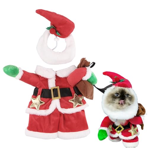 Aceirropy Lustiges Haustier-Weihnachts-Cosplay, Weihnachts-Haustierkostüm - Weihnachtsmann-Hundekleidung für kleine Hunde | Weihnachtswelpe Weihnachtsmann Cosplay Kleidung Anzüge für Weihnachten, von Aceirropy