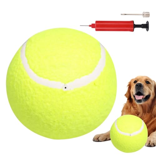 Aceirropy Riesiger Tennisball für Hunde, aufblasbarer, übergroßer Tennisball für Hunde, lustiges interaktives Hundespielzeug, Haustier-Kauspielzeug, Welpenball, Kinderspielbälle für drinnen und von Aceirropy