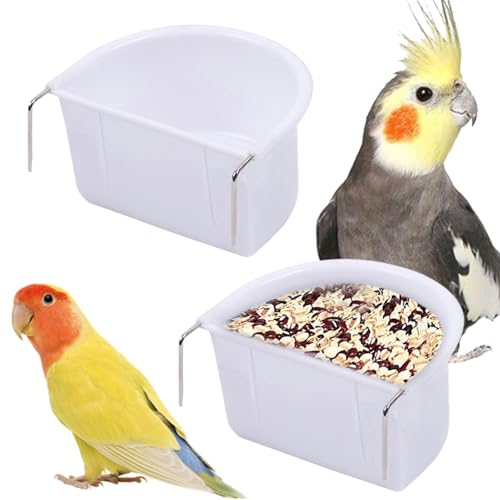 Aceirropy Vogel-Wasserkäfig-Napf, Papageien-Futternapf, Futterkorb-Becher - Robustes und sicheres Vogelkäfigzubehör,Hygienische, leicht zu reinigende Papageienschalen-Vogelfutterhäuschen für eine von Aceirropy