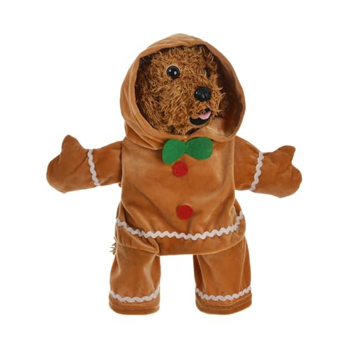 Hundekleidung Kleine Hunde,Weihnachtskostüme Für Haustiere,Gehender Lebkuchenmann-Haustierkostüm - Pen-Katzen-Stehkostüm Für Katzen, Hunde,Haustiere,Lustiger Lebkuchen Kapuzenpullover Für Hunde von Aceirropy