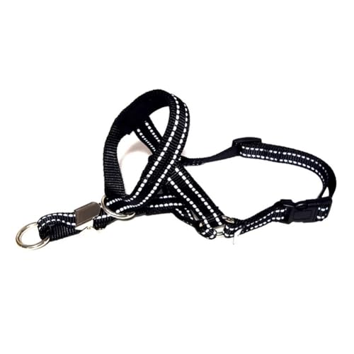 Acfthepiey Maulkorb für Hunde, Anti-Bell-Hundehalsband, atmungsaktiv, Hundetrainingswerkzeug, Nylon-Maulkorb-Set mit reflektierenden Streifen, langlebig, einfache Installation, M-Schwarz von Acfthepiey