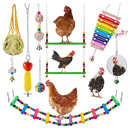 Acfthepiey for Hens Chicken Xylophon Toy Chicken Bridge Swing Toys Chicken Pecking Toys Chicken Mirror Toys von Acfthepiey