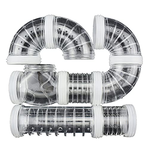 AchidistviQ Hamster-Rohr-Set, Transparentes Externes Rohr-Set Curved Pipe Pet Cage Tunnel DIY Creative Connection Tunnel Übungsspielzeug Für Hamster-Maus Und Andere Kleintiere Weiß von AchidistviQ