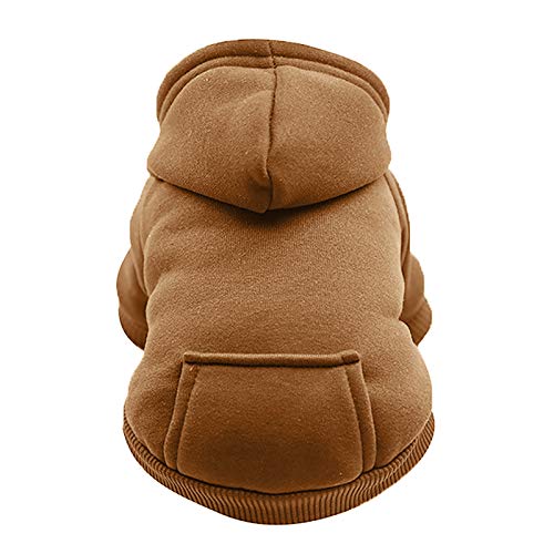 AchidistviQ Hunde-Kapuzenpullover aus Baumwolle, mit Tasche, warme Haustierkleidung für kleine, mittelgroße und große Hunde und Katzen, Winterkostüme, Größe XS von AchidistviQ