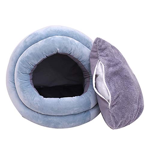 AchidistviQ Pet Tent Cave Bed, Winter Soft Bed Mit Kissenauflage Für Hund & Katze Warm Pet House Hundebett Cat House Pet Nest Supplies Hellblau S von AchidistviQ