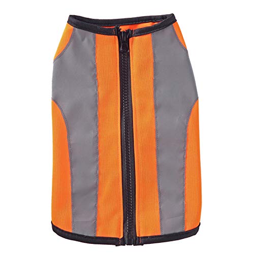 AchidistviQ Wasserdichter Hundemantel mit Hundegeschirr Loch Kaltes Wetter Reflektierend Hundeoutfit Weste Outdoor Hundejacke für kleine, mittelgroße und große Hunde - Orange S von AchidistviQ