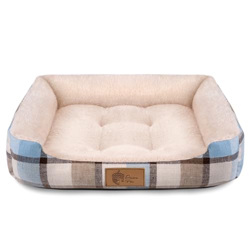 AcornPets® B-1034 Gitter-Stil, großes Hundebett, Katze, Haustierkissen, Fleece, 110 x 90 cm, für große Hunde, Grau von AcornPets