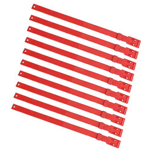 10pcs Ziegenkragen Pu 2 23 Zoll Verstellbares Viehkragen für Bauernhöfe Kuhpferd Schaf Rot Pu Material: Diese Go Ziegenkragenkragenkragenkragen Collarlivestock Collarfarm Tier von Acouto