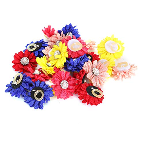 Acouto Tierhaar 25Pcs / Lot Nettes Haustier Hund Katze Haarschleifen Blumen Pflege Bögen mit Gummibändern Niedliches Kleines Zubehör von Acouto