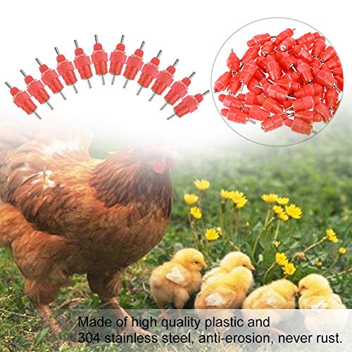 Chicken 50 Pcs Nipple Feeder Wassertrinker Duck Hen Geflügel für 3/4''PVC Poultry Screw Style von Acouto