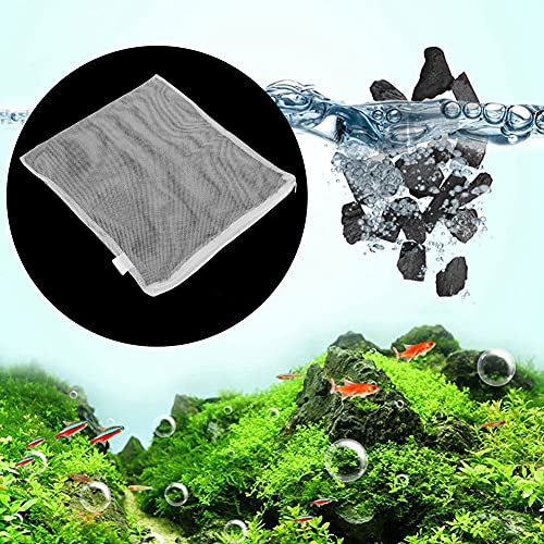 Acouto Medien Aquarium Filterbeutel Fischtanks Wiederverwendbare Polyester Filter Mesh Tasche Mit Reiöverschluss Isolation Bags 10St (Weiö) von Acouto