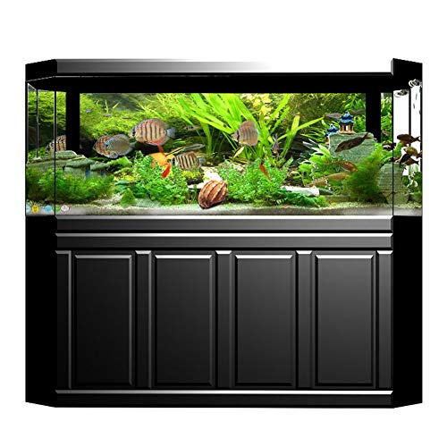 Acouto Aquarium Hintergrund Poster PVC Wasserdichter Aufkleber Selbstklebender Meeresboden Kleine Fische Wasserpflanzen Landschaft Bild Dekoration (61 41cm) von Acouto