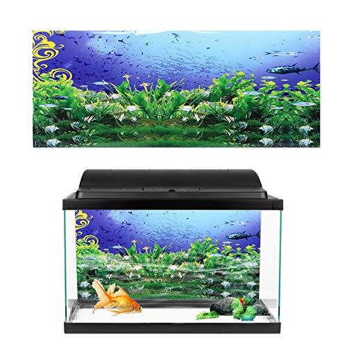 Acouto Aquarium Hintergrund Poster PVC Wasserdichter Aufkleber Selbstklebender Meeresboden Kleine Fischlandschaft Bild Dekoration (61 41cm) von Acouto