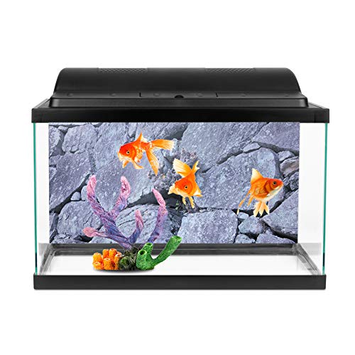 Acouto Aquarium-Hintergrundaufkleber, hochauflösender Hintergrund für Aquarien, Stein-Hintergrund, dekorativer Aufkleber, Wandbild, Landschaftsmalerei für Aquarium (61 x 30 cm) von Acouto