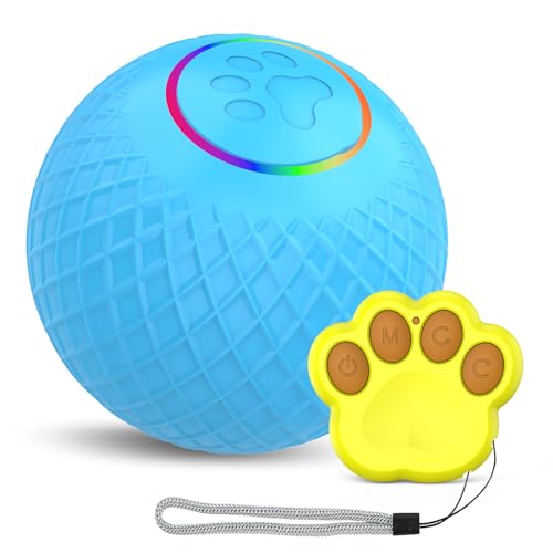 Acouto Cat Toy Ball mit Fernbedienung Interaktiver Spielzeugball Niedriger Rausch Typ C Ladung Dual Mode Design Jolly Ball Cat -Spielzeug für Innenkatzen Automatische (Fernbedienung) von Acouto