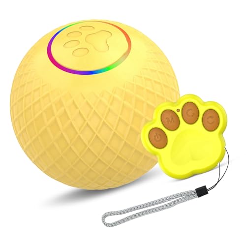 Acouto Cat Toy Ball mit Fernbedienung Interaktiver Spielzeugball Niedriger Rausch Typ C Ladung Dual Mode Design Jolly Ball Cat -Spielzeug für Innenkatzen Automatische (Fernbedienung) von Acouto