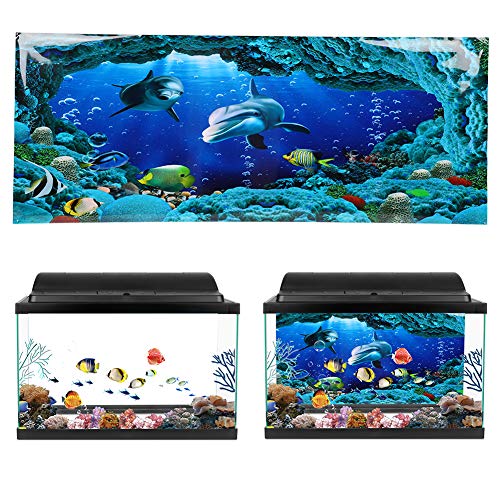 Acouto Dekorativer Aufkleber für Aquarien, Hintergrundposter, dekorative Meereswelt-Gemälde, PVC-Aufkleber, Landschaft für Aquarium, 61 x 30 cm von Acouto