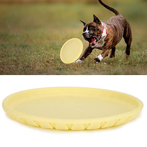 Acouto Hund Dog Flying Discs 2 in 1 Pet Disc Untertasse Hundetraining Fütterungsspielzeug Interaktives Spielzeug für Outdoor-Trainingsscheiben Mittlere/groöe Hunde (Gelb) von Acouto