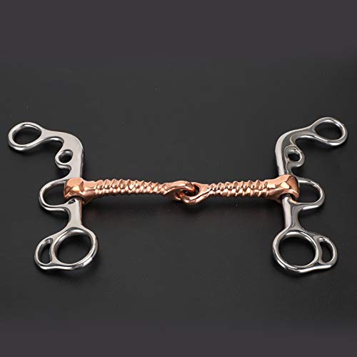 Acouto Edelstahl-Trens Edelstahl Horse Snaffle Copper Roller mit Schrauben Training Bit Equestrian Equipment Supplies von Acouto