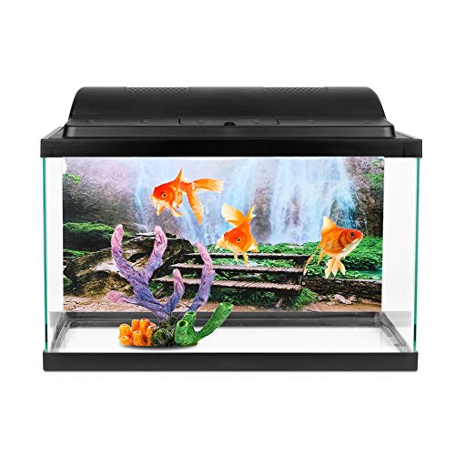 Acouto Aquarium Hintergrund Poster Dekorative Malerei PVC Wasserdicht Aufkleber Lebendige Dschungel Wasserfall Landschaft Bild für Dekoration (122 50cm) von Acouto