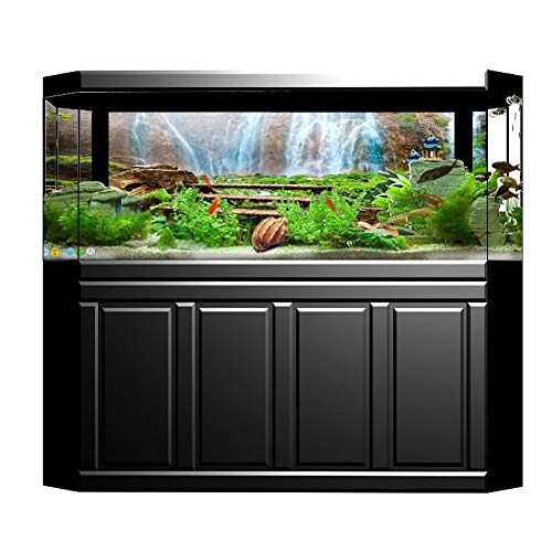 Acouto Aquarium Hintergrund Poster Dekorative Malerei PVC Wasserdicht Aufkleber Lebendige Dschungel Wasserfall Landschaft Bild für Dekoration (61 30cm) von Acouto