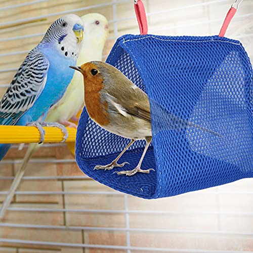 Acouto parakeetr Höngematte, Atmungsaktives Netz Sommer Haustier Höngematte für Hamster Vogel Sittich Kleine Papagei Cool Bett Köfig Spielzeug (Blau) von Acouto