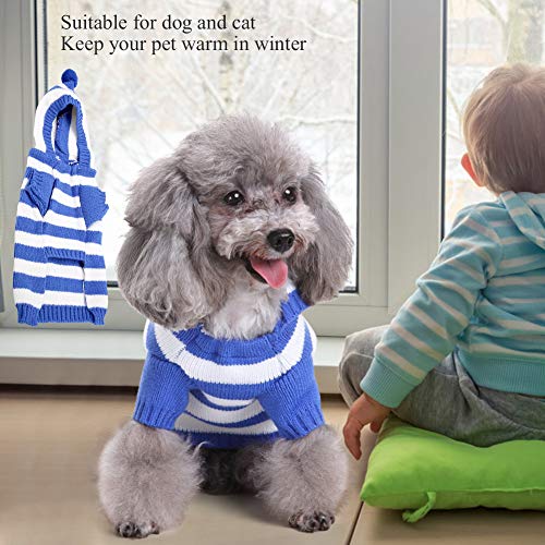 Haustier Pet Dog Kleidung Strickwaren Sweater Warme Atmungsaktive Gestreifte Rollkragenpullover für Cat Shirt Winter (XXL) von Acouto