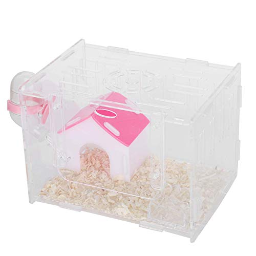 Hamsterköfig Small Pet Cage Pet's Acryl Robustes Transparentes Einlagiges Haus Castle Hamster Liefert mit Futterbecken (S) von Acouto