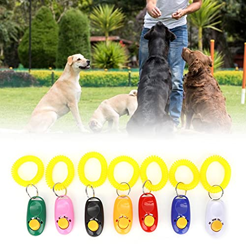 Acouto Welpen -Pet -Training -Clicker mit Gummi -Ring, Einfach zu Bedienend, Effektives Verhaltenstraining -Tool für Hunde Katzen, 7 PCs von Acouto