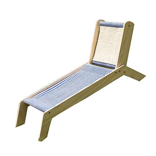 Cat Beach Ch Summer Seasons Erhöhtes Katzenbett mit Sisal-Kratzer für Outdoor Indoor Beach Chair Strukturiert das Katzenbett und Bietet Unterstützung für EIN Cat Beach Ch Beach von Acouto