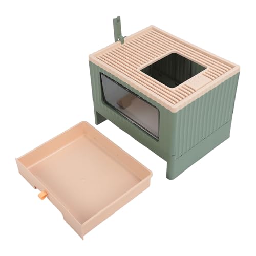 Faltbare, Geschlossene Katzentoilette mit Zugang von Oben, Großer Platz und Langlebige Katzentoilettenbox für Katzen mit Zusammenklappbarem Design (Green) von Acouto