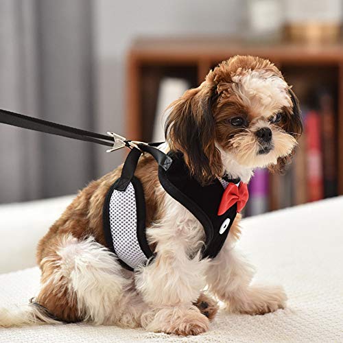 Haustier Und Weet Polyester Atmungsaktiver Schmetterling Fliege Abendkleid Gentlemen Style Hundekostüm Brustgurte Geschirr Mit Zugseil(L) von Acouto